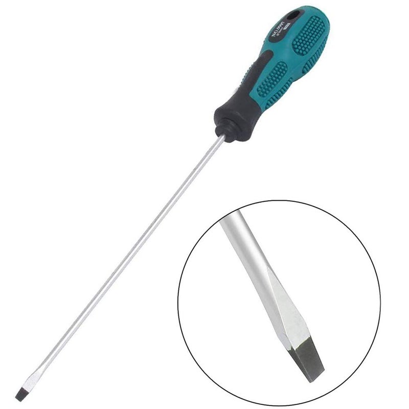 tatoko 12 inches long Slotted and Phillips Screwdriver, PH1 12" Long Cross-head Screwdriver Flat Blade Screwdriverset, Magnetic Screwdrivers with Rubber Handle 2 Packs - Image 4